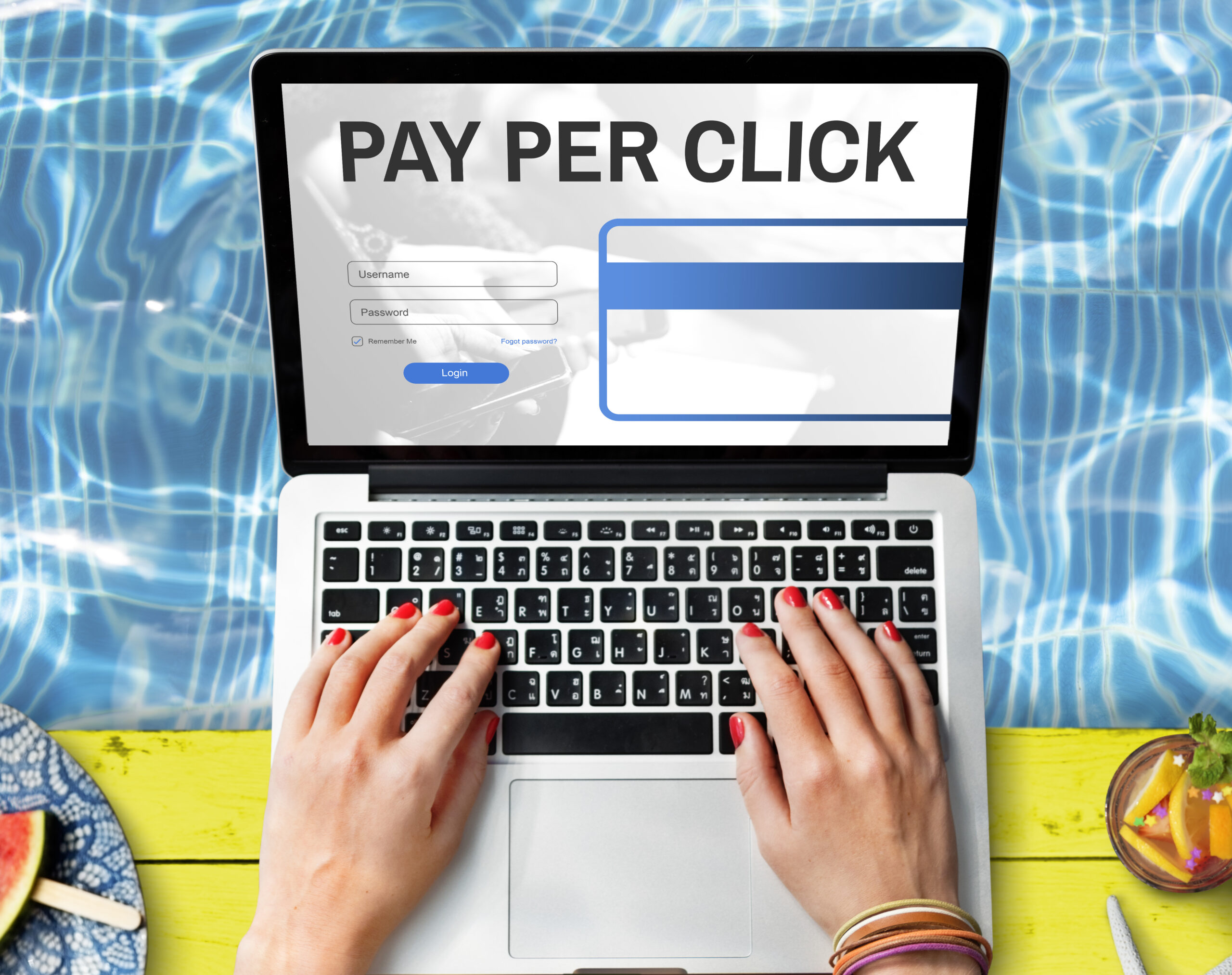 pay per click login website payment graphic concept